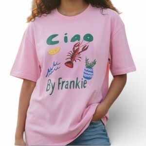 Graphic Tee Oversize Pink Size Large